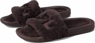 Athletic Propulsion Labs Womens Shearling Slide Sandal In Chocolate