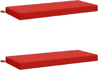 vidaXL Cojines Para Banco De 2 Piezas Soest 2 Uds. 100% Poli&eacute;ster Rojo Vidaxl
