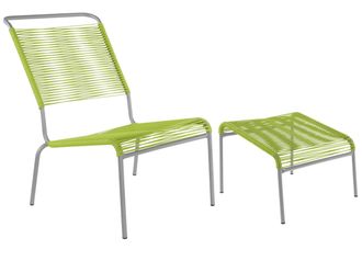 Schubiger M&ouml;bel Spaghetti-Lounger-Hochlehner + Hocker S&auml;ntis