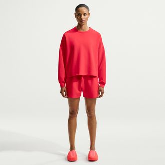 Nike Womens 24.7 ImpossiblySoft Dri-FIT Mid-Rise Loose 4 Shorts in Red | HQ8179-696