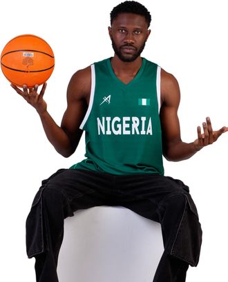 Generic Nigeria National Team Basketball Jersey, Green and White, Athletic Performance Uniform