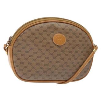 Gucci Pre-owned Canvas gucci-bags - Dames - Pre-owned - Beige - Maat: ONE Size Leer