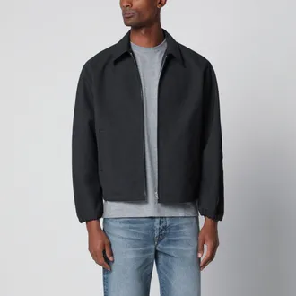 Auralee Anthracite grey wool zip-up blouson