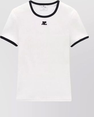 Courr&egrave;ges signature contrast trim crew neck t shirt