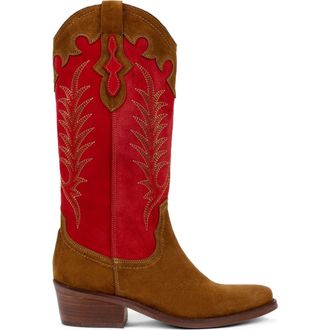 Penelope Chilvers Jolene Cowboy Boot in Peat/Red at Nordstrom, Size 11Us
