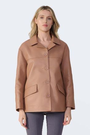 FURNIQ Colette Leather Jacket in Mocha Brown at Nordstrom, Size X-Small