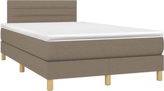 vidaXL Vidaxl - Cama Box Spring Con Colch&oacute;n Y Led Tela Gris Taupe 120x200 Cm