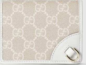 Gucci GG Emblem Small Wallet, White, GG Canvas