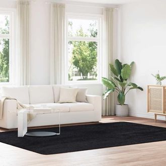 Berkfield Home Shaggy Rug High Pile NAVARRA Black 240x340 cm Polyester | Size: Medium