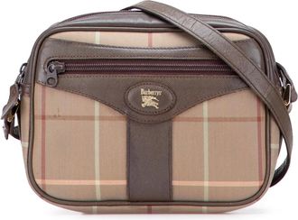 Burberry Borsa a tracolla in tela con motivo Vintage House Check XX secolo - Marrone