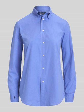 Polo Ralph Lauren Regular Fit Hemdbluse aus Baumwoll-Mix in Blau, Gr&ouml;&szlig;e 34