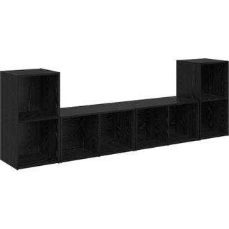 vidaXL Vidaxl - Conjunto De Mueble De Tv 4 Pcs Roble Negro 37 X 35 X 72 Cm