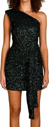 endless rose Sequin Wrap Mini Dress In Emerald