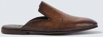 Berluti Cyrus Scritto leather mules