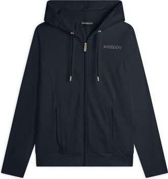 Freddy Felpa in jersey con zip e cappuccio TIME TO SHINE