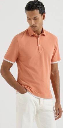 Brunello Cucinelli Piqu&eacute; polo shirt in Apricot at Nordstrom, Size Xxx-Large Eu