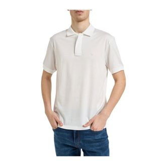 Emporio Armani Polo Shirts, male, White, Size: 2XL Short-sleeved cotton lyocell polo