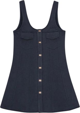 Ganni Kleedjes, Dames, Blauw, L, Katoen, Mini Heavy Fleece Jurk