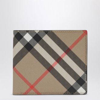 Burberry Beige Check Pattern Wallet