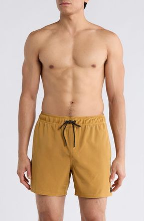 Rvca Pigment-Dyed Elastic Waist Shorts in Old Gold at Nordstrom Rack, Size X-Large