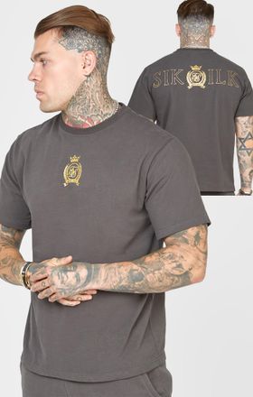 Siksilk Camiseta con foil negro para hombre SikSilk XXL