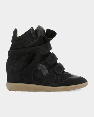Isabel Marant Bekett Leather & Suede High-Top Platform Sneakers