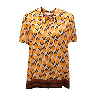 Emma & Gaia Dames, Blouses & Shirts, Oranje, Maat: XS