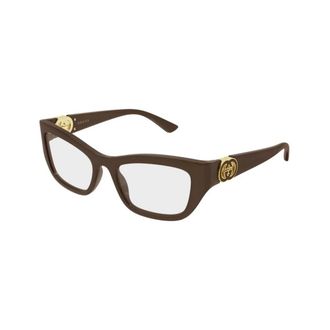 Gucci Interlocking-G Cat-eye Frame - Dames - Accessoires - Bruin - Maat: 52 MM