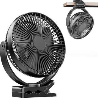 OEM Mini Ventilador Usb De 8 Pulgadas Con Clip, Bater&iacute;a De 10000 Mah, Ventilador De Escritorio Peque&ntilde;o Y Port&aacute;til, 4 Velocidades, Rotaci&oacute;n Dual De 360&deg;