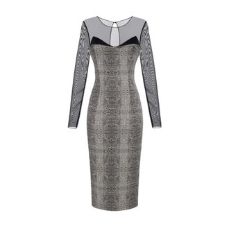 Elisabetta Franchi Midi Dresses, female, Black, Size: 2XL Midi Dress with Python-Effect Print