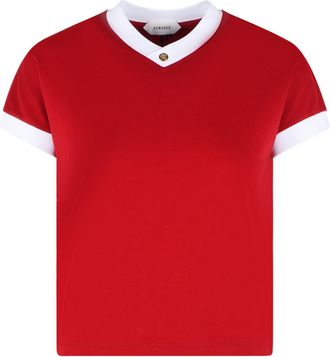 Versace Stretch-Jersey-T-Shirt aus roter Baumwolle