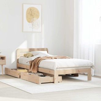 vidaXL Vidaxl - Estructura De Cama Sin Colch&oacute;n Madera Maciza De Pino 90x200 Cm