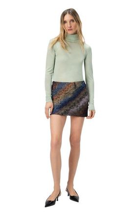 Missoni Pleated Mini Skirt With Snake Pattern in Blue at Nordstrom, Size 42 It