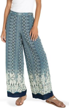 Liverpool L.A. Pull-On Ankle Wide Leg Pants in Nomad Ikat Prnt at Nordstrom, Size X-Small