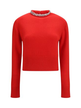 Pinko Womens Wool Sweater Berlino Hibiscus Red (ovis Aries)