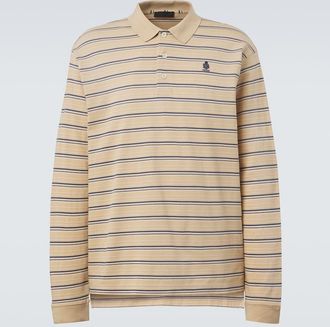 Prada Striped cotton pique polo shirt