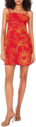 Parker The Trina Soutache Embroidered Linen Minidress in Ibiza Red at Nordstrom, Size 10