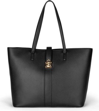 U.S.Polo Association Womens PU Shopper Bag, Black, One size