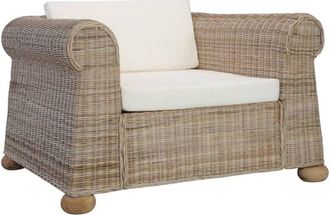 vidaXL Vidaxl - Poltrona con Cuscini in Rattan Naturale