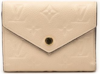 Louis Vuitton Cream Leather Wallet (Tri-Fold) (Pre-Owned)