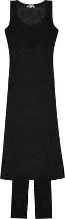 P.A.R.O.S.H. Black Sleeveless Linen-Blend Tunic Top