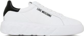 Love Moschino Wit Zwart Platform Sneakers - Dames - Sneakers - Wit - 39 EU - Leer - Schoenen
