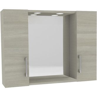 OEM Espejo De Ba&ntilde;o Colgante Doble dia Cm 77 X 16 X H.57 - Roble Gris
