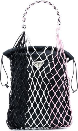 Prada Pre-owned Prada Tessuto and Tricolor Rete Drawstring Tote Ladies 100I4UESSFY0IV5I