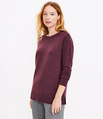 LOFT Shoulder Button Tunic Sweater