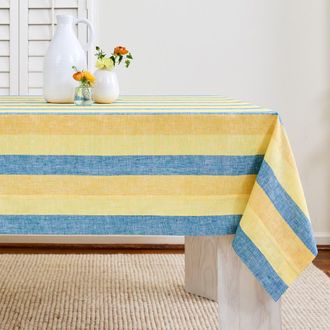 Solino Home Linen Tablecloth - Cabana Stripe in Bright Summer Stripe at Nordstrom, Size X-Small/small