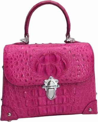 Generic tote handbag for women Fashion Designer Genuine Crocodile Leather Womens Small Plum Purse Real Alligator Skin Ladies Female Studs Handbag