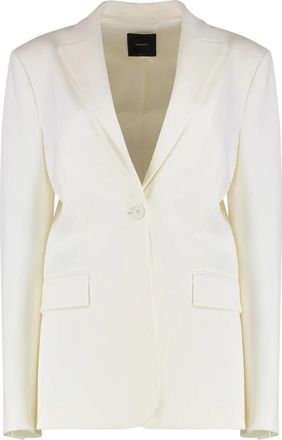 Pinko Getailleerde Slim Fit Blazer Jas - Dames - Blazers - Wit - XS - Leer - Jassen