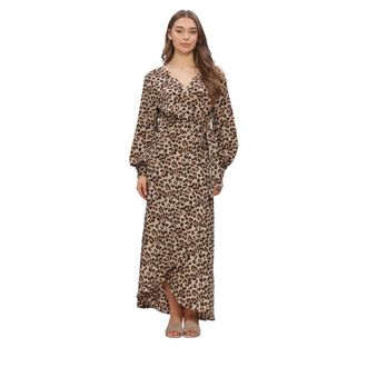 Omoda Om-Diva X BO Maxi Jurk - Dames - Wikkelkleedje - Veelkleurig - XS - Kleedjes