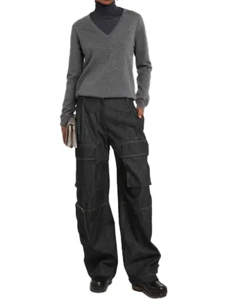 Brunello Cucinelli Cashmere V-Neck Sweater - Gray
